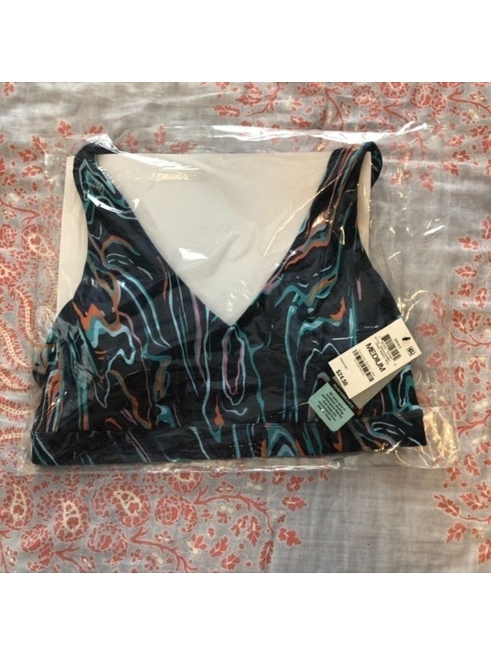 NWT ID IDEOLOGY Swirly Print Low-Impact Strappy-Back Performance Sports Bra/MD - Picture 7 of 14